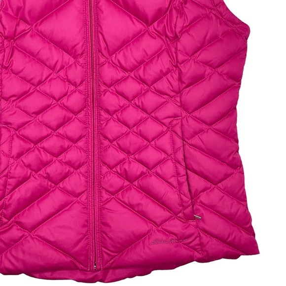 Eddie Bauer Puffer Vest Womens Small Goose Down Quilted Full Zip Insulated Pink - Picture 4 of 12
